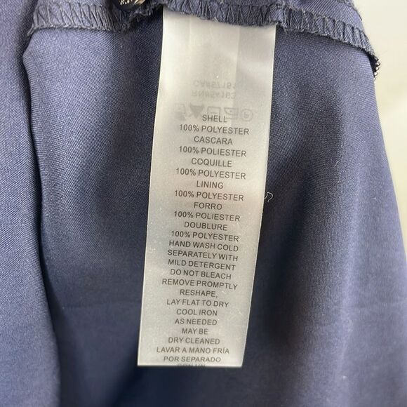 Vince Camuto Navy Blue Career Chiffon Blouson Dress size 8 - Picture 12 of 16
